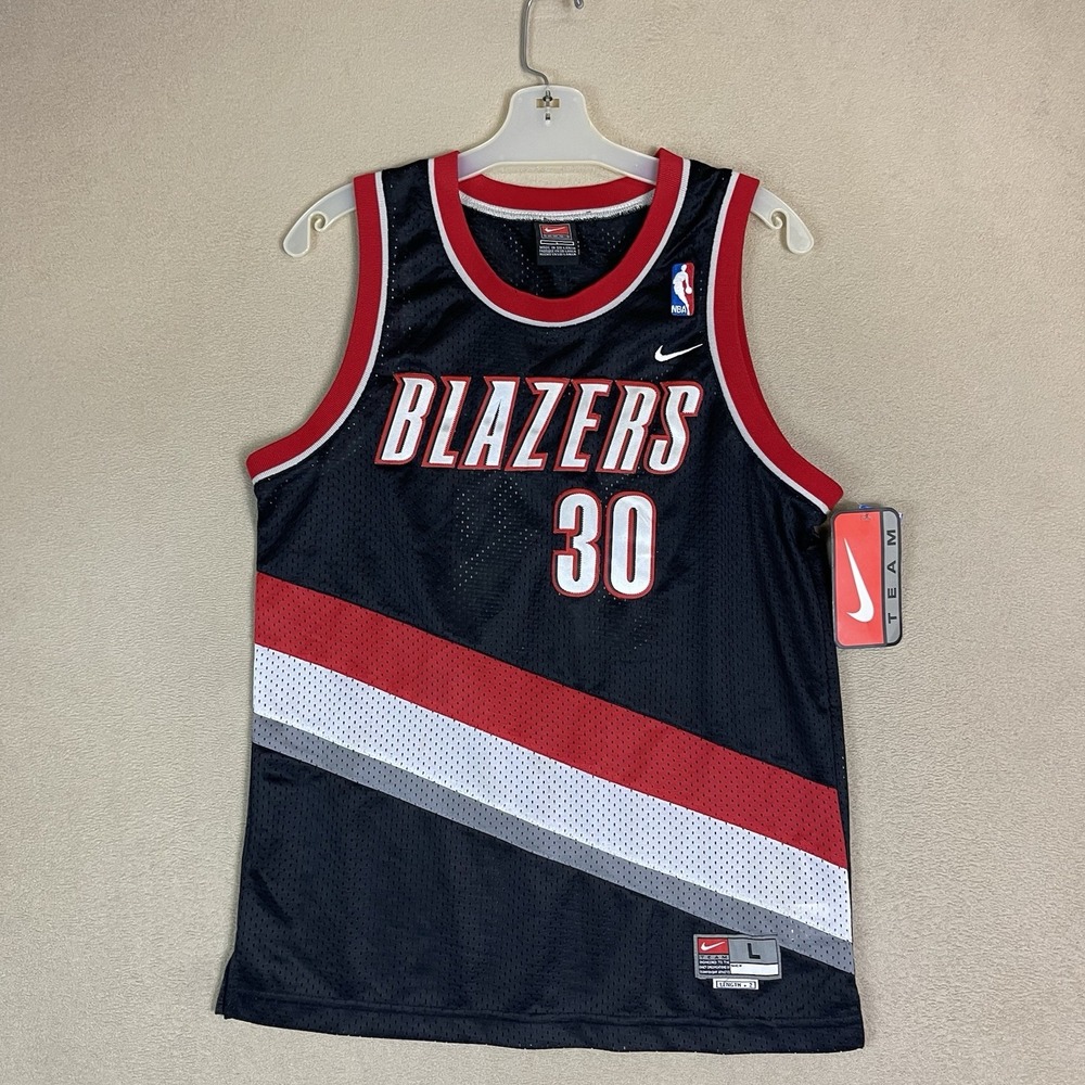 Portland Trail Blazers Nike Jersey Youth L Wallace 30 Black NBA Basketball NEW